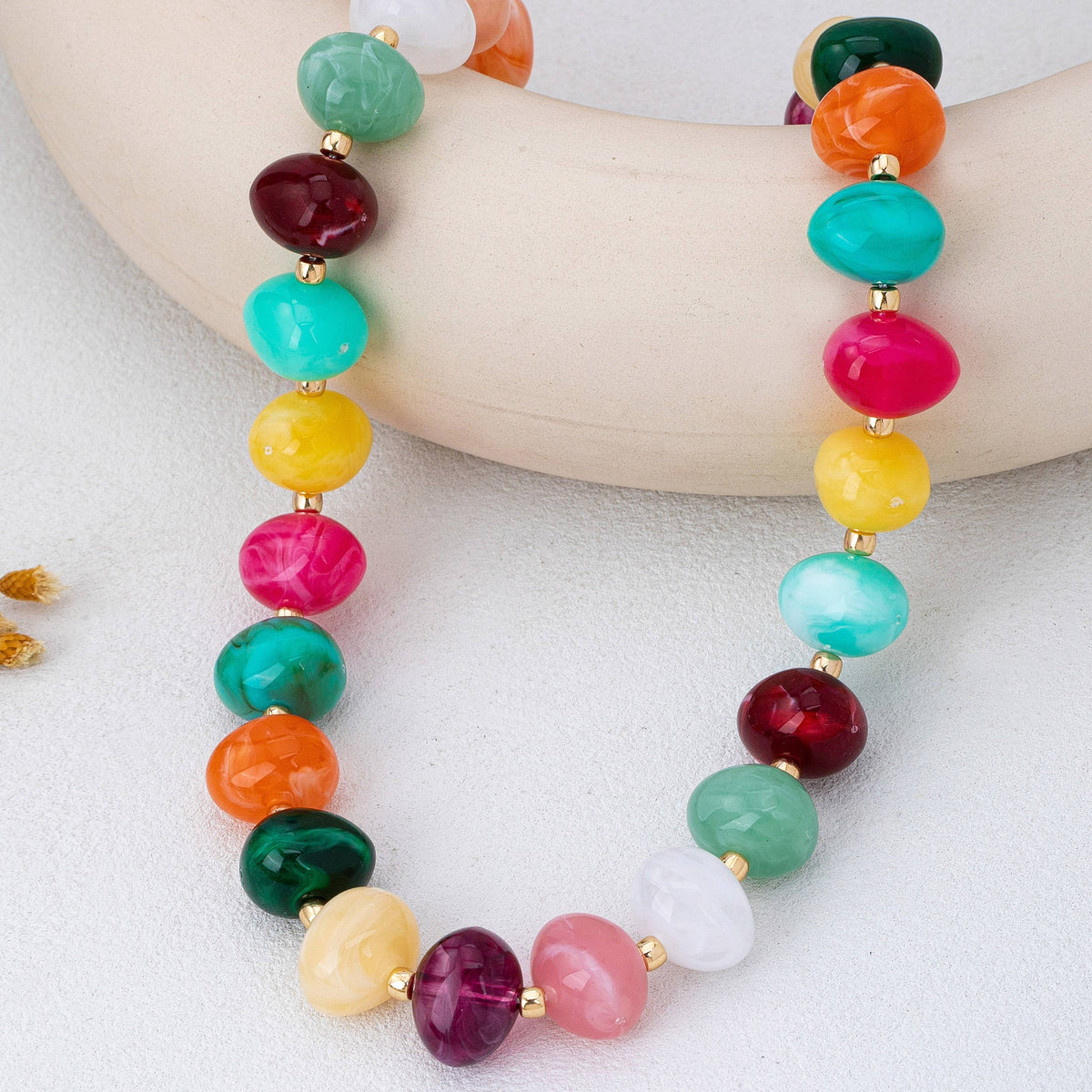 Pebble Beaded Necklace | 80N93363