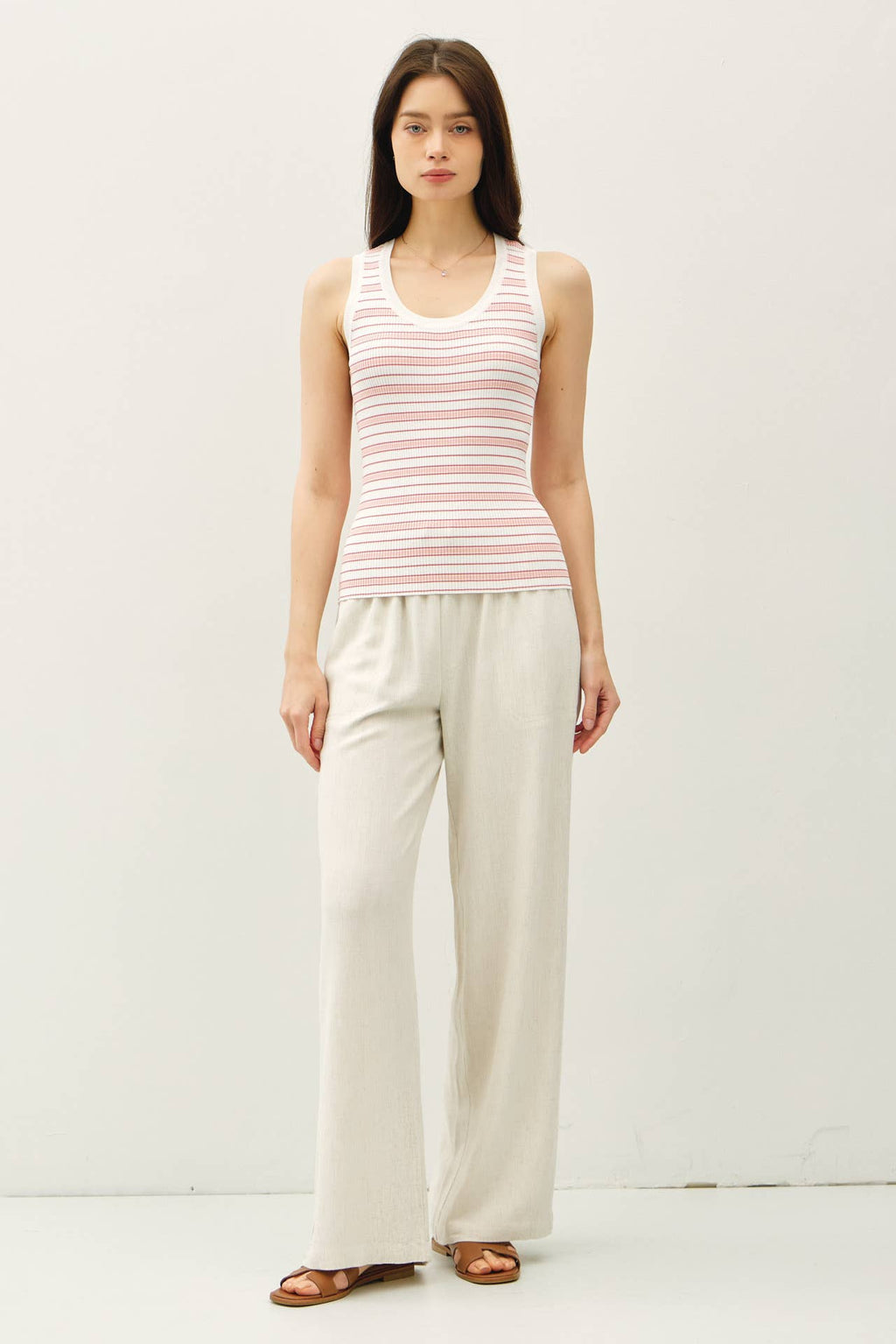 Coral Stripe Tank