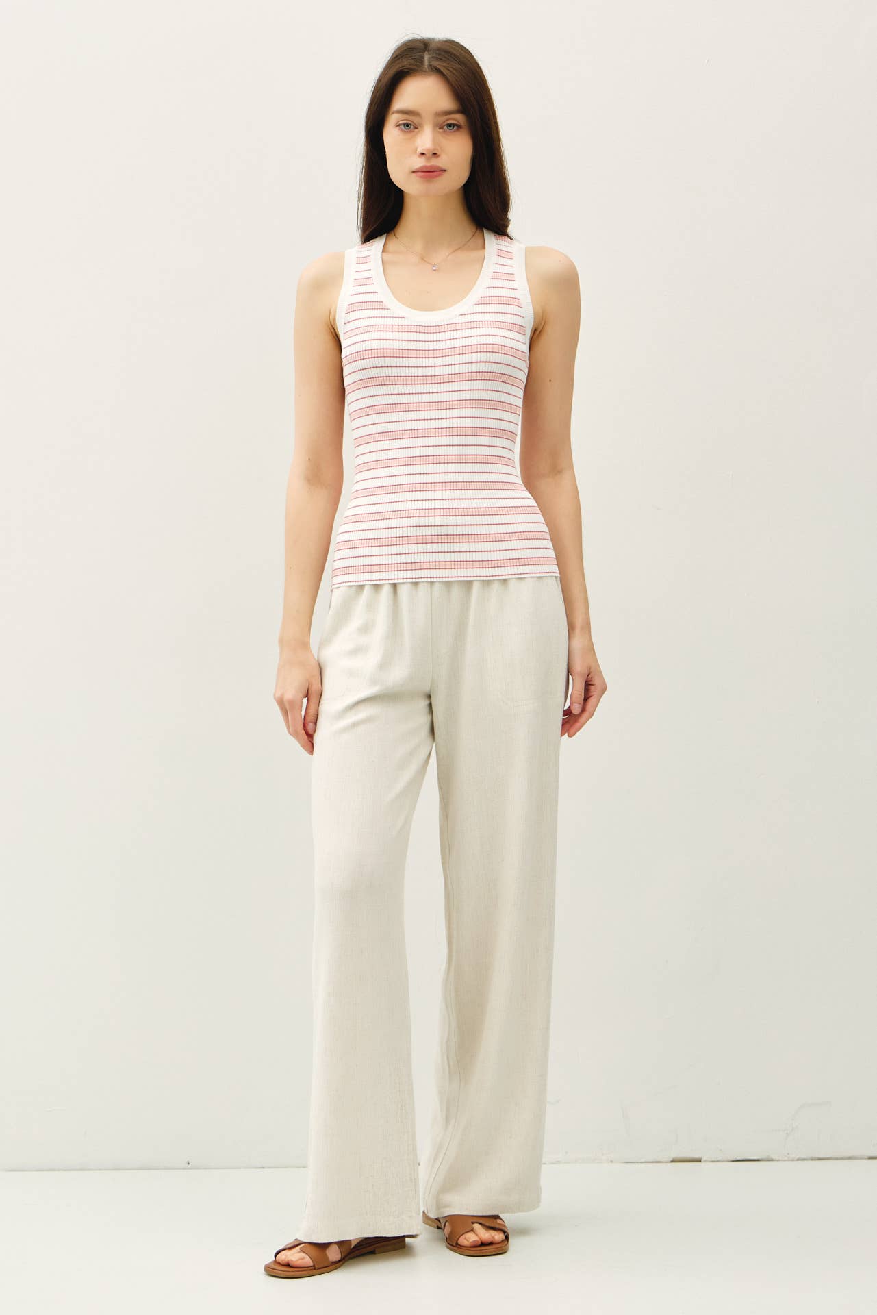 Coral Stripe Tank