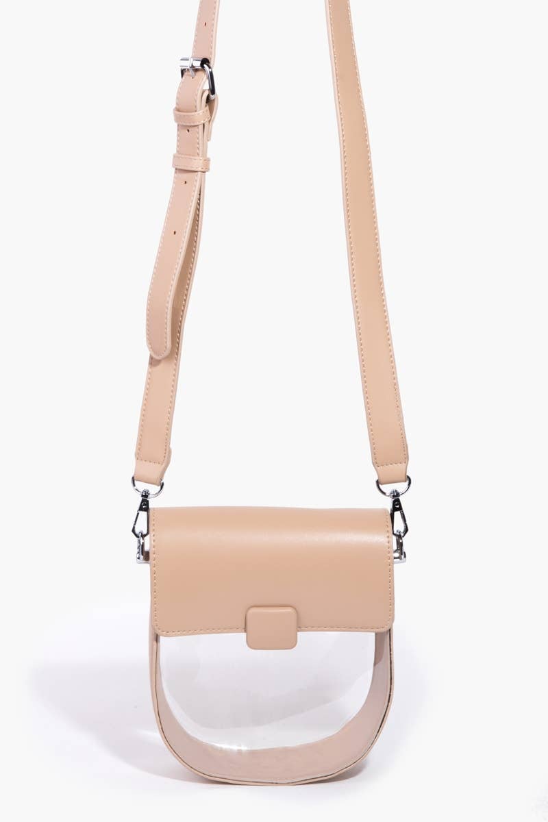 Leather Clear Crossbody Bag