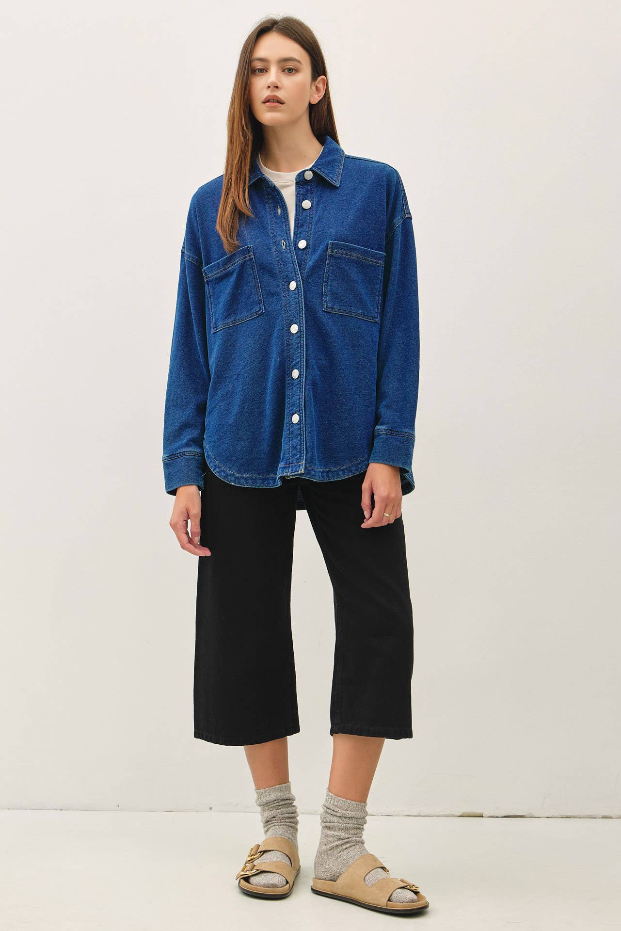 Be Cool - [NEW SHADED]GARMENT-DYE COTTON FLEECE OVERSIZED SHACKET