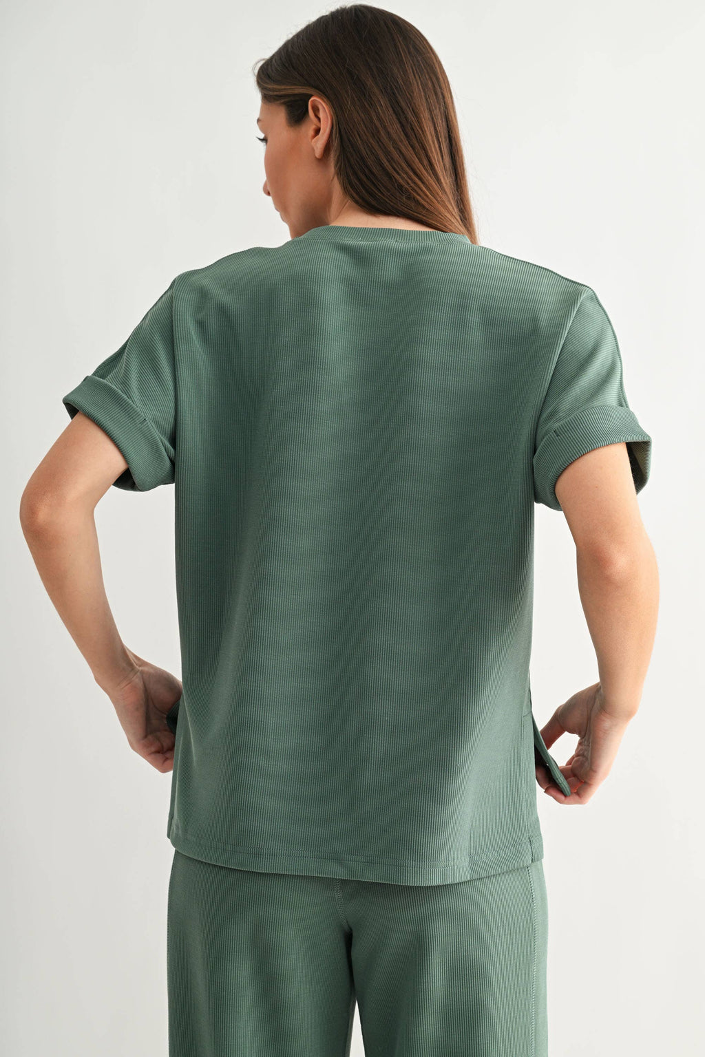 Mono B - Luxe Sand Wash Rib Lounge Tee