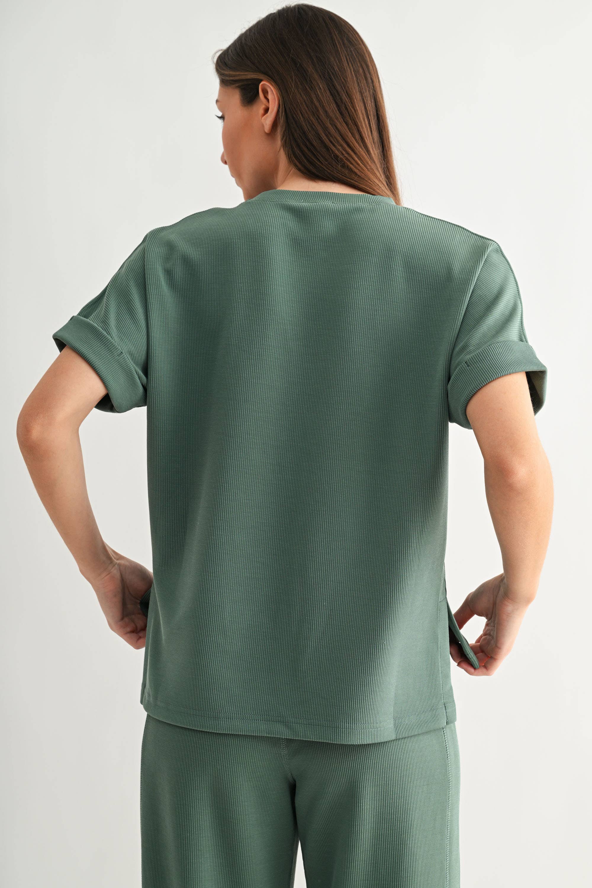 Mono B - Luxe Sand Wash Rib Lounge Tee