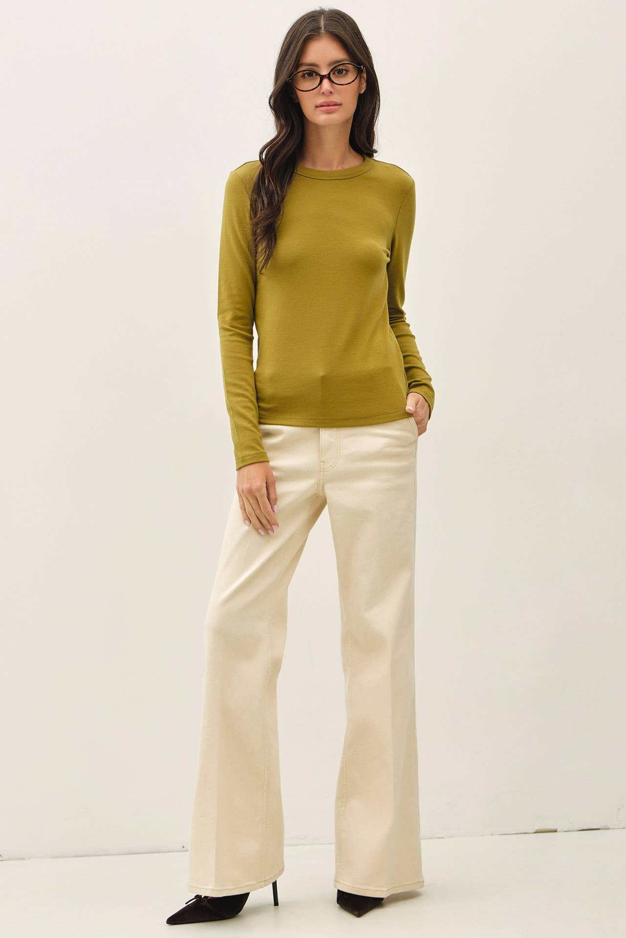 Be Cool - NEW COLOR-ROUND NECK LONG SLEEVE KNIT TOP