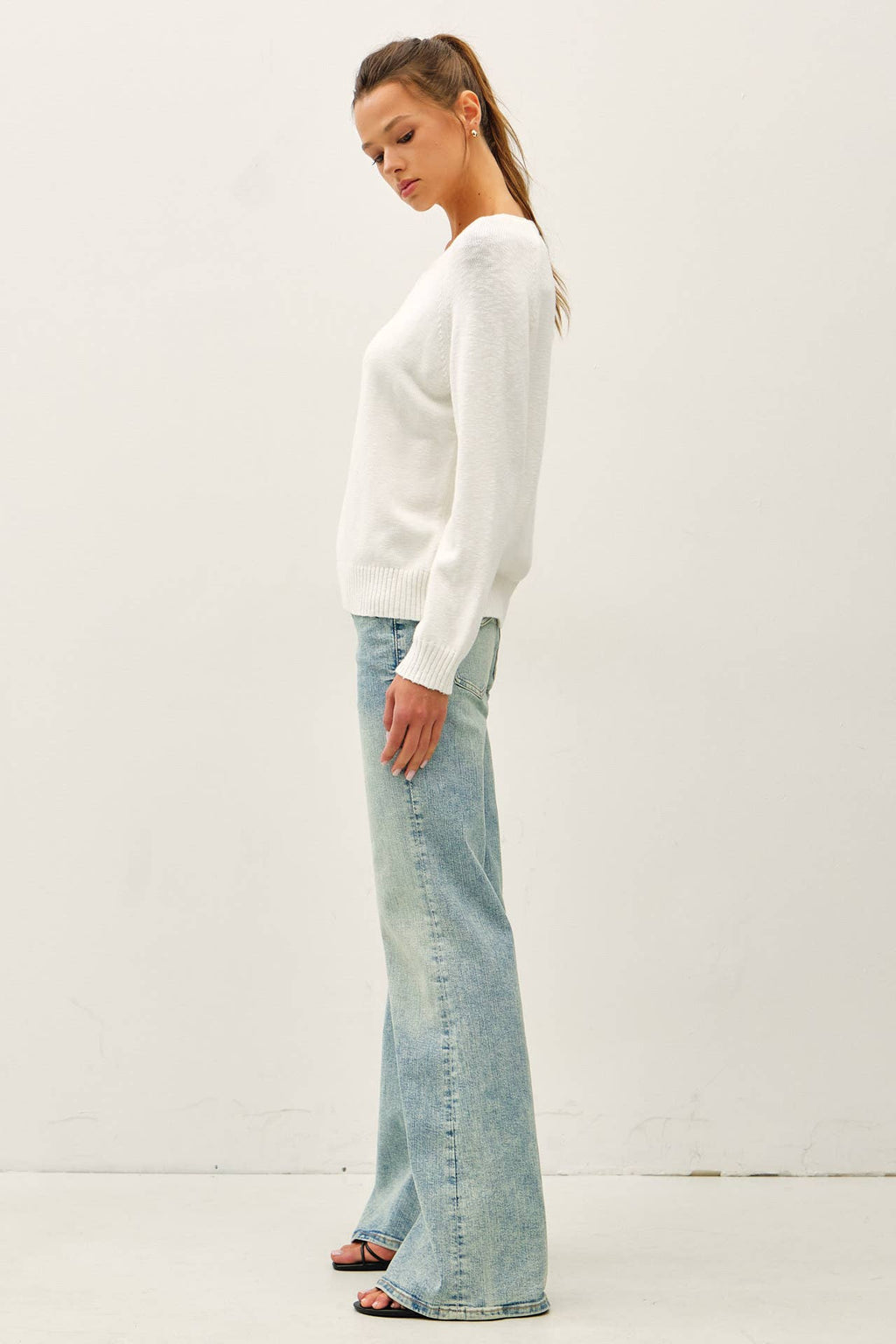 Be Cool - [NEW SHADE]RAGLAN SLEEVE SLUB PULLOVER SWEATER