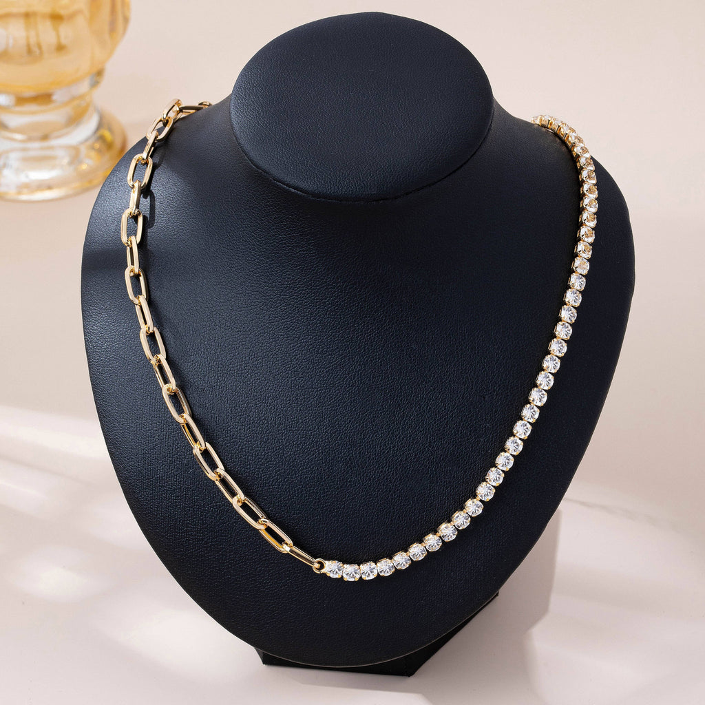 Half Rhinestones & Half Link Chain | 80N92669