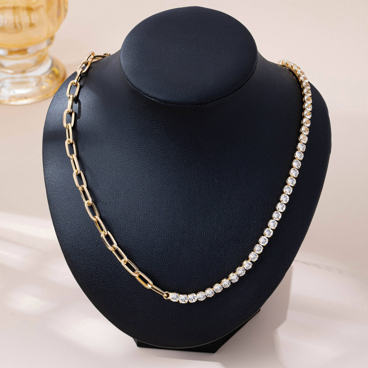 Half Rhinestones & Half Link Chain | 80N92669