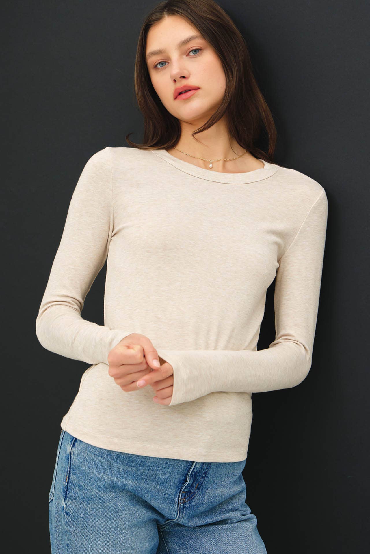 Be Cool - NEW COLOR-ROUND NECK LONG SLEEVE KNIT TOP