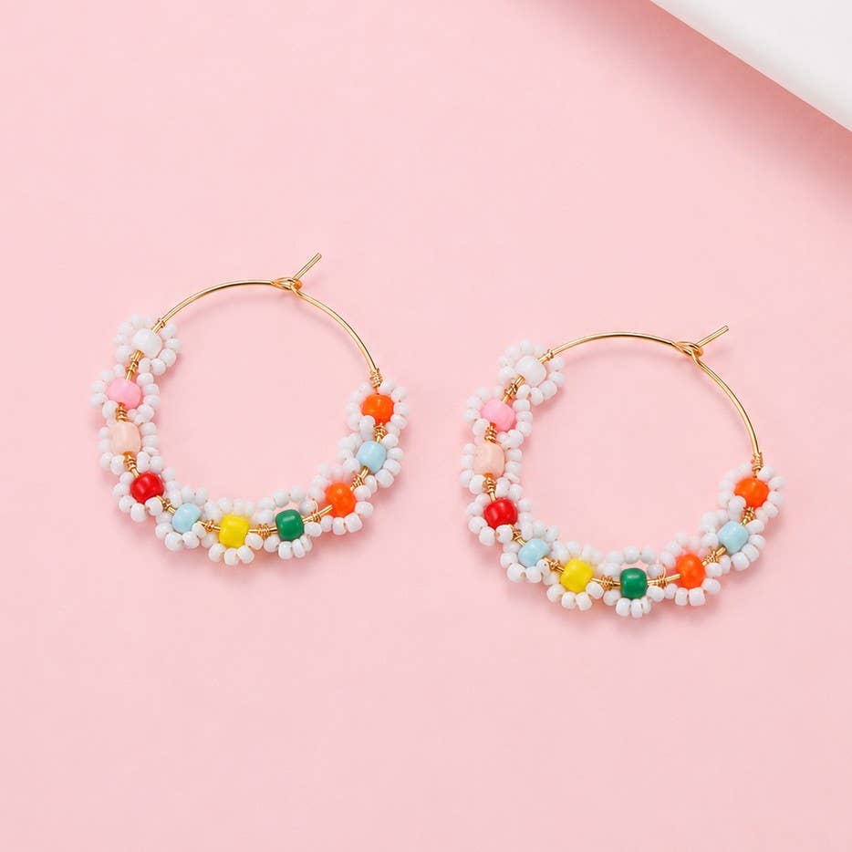 BOHO  DAISY HOOP EARRINGS | 40E536