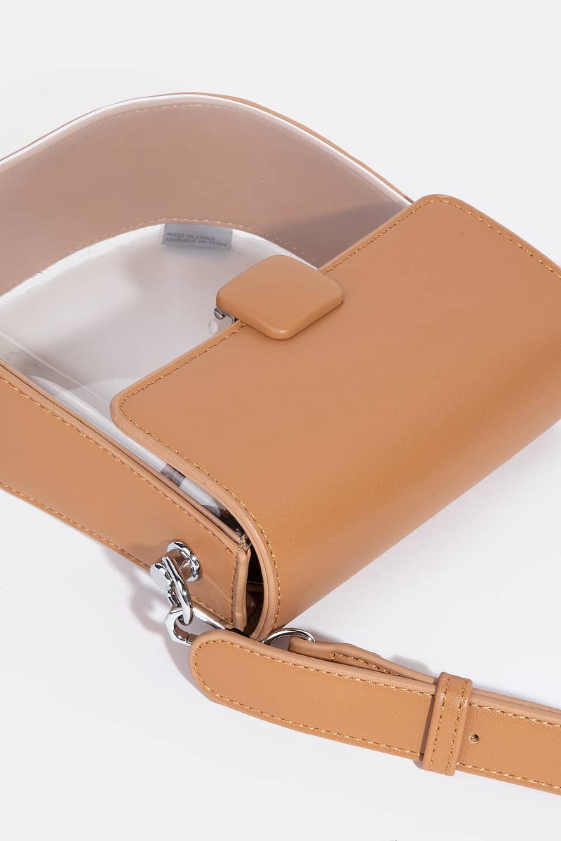 Leather Clear Crossbody Bag