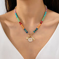 Rainbow Beaded Nautical Charm Necklace | 80N92952