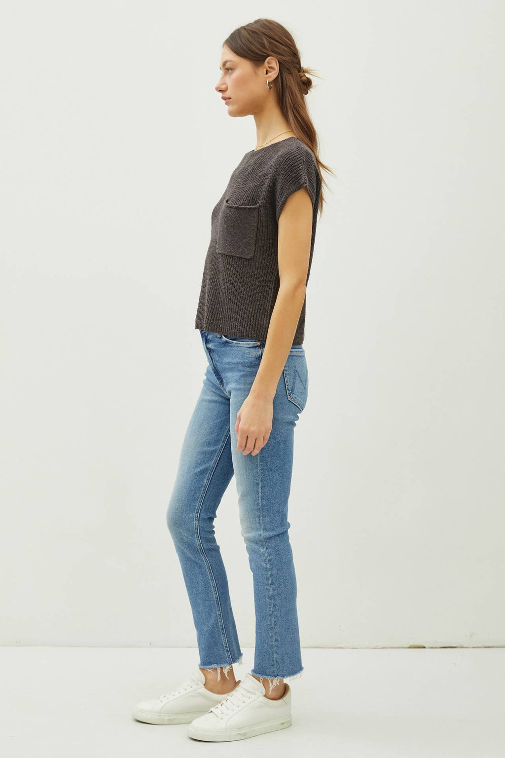 Be Cool - [NEW COLOR] PATCH POCKET DOLMAN CAP SLEEVE BOXY KNIT
