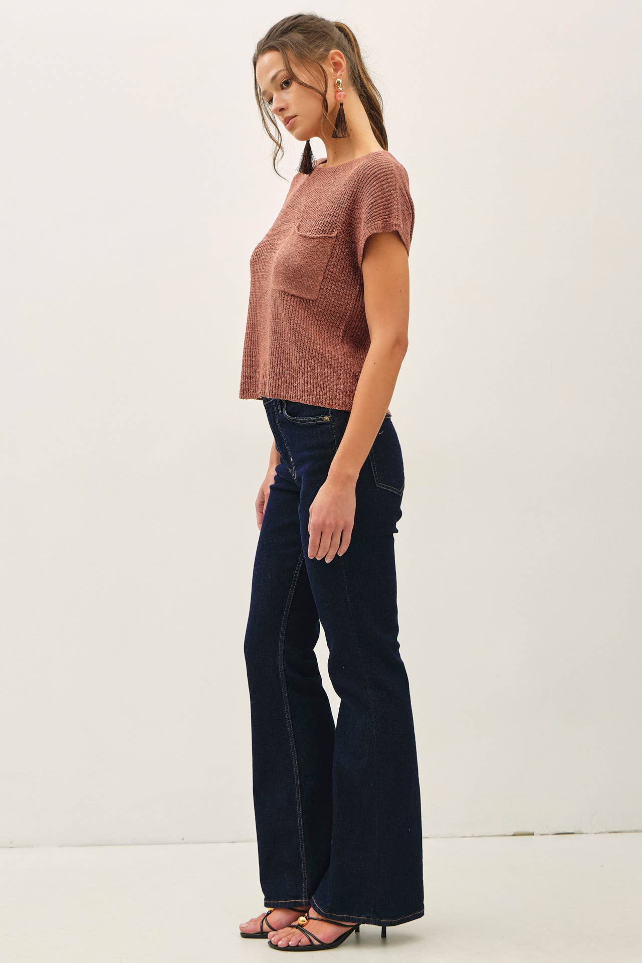 Be Cool - [NEW COLOR] PATCH POCKET DOLMAN CAP SLEEVE BOXY KNIT