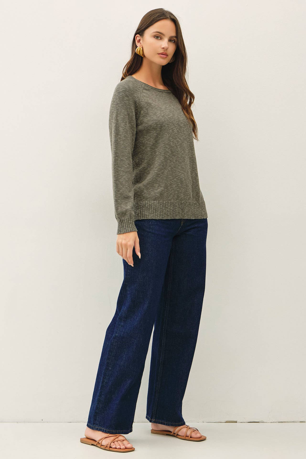 Be Cool - [NEW SHADE]RAGLAN SLEEVE SLUB PULLOVER SWEATER