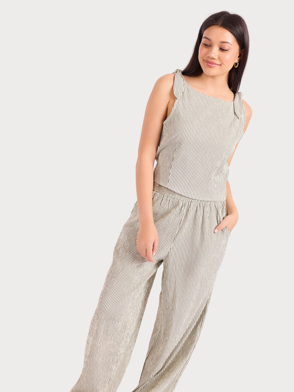 See Me Stripe Pleated Top