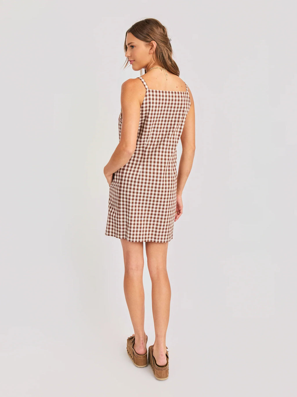 Mustang Gingham Buttoned Mini Dress