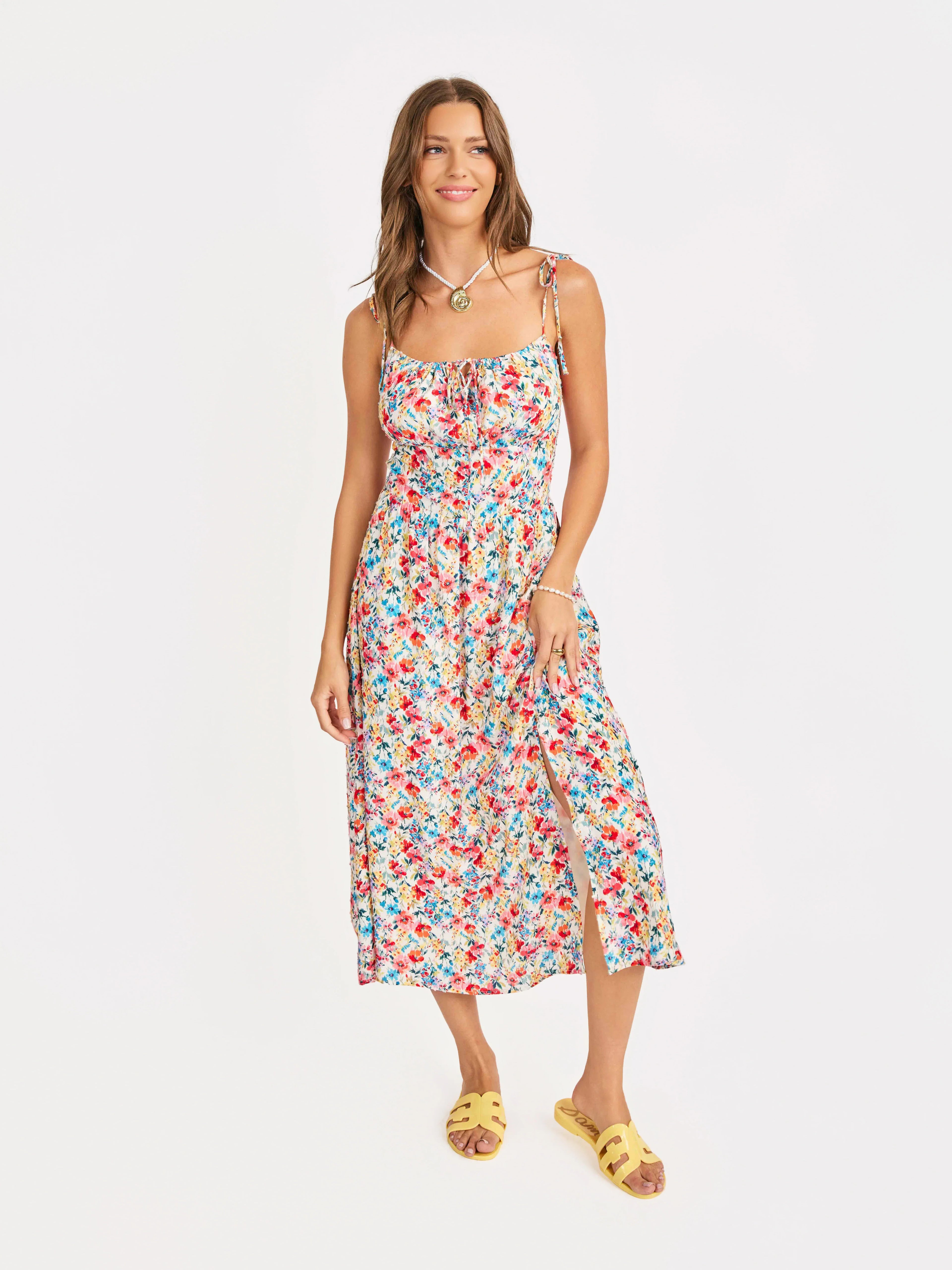 funky midi dress Midi Sweater Dress (Green Multi)