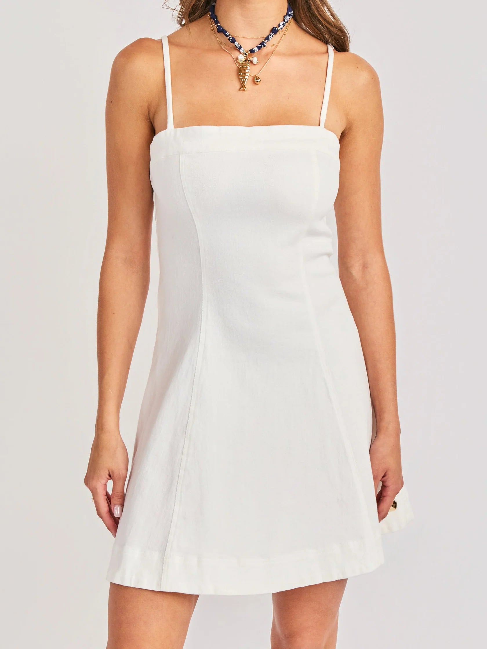 funky white mini dress La Ballerine Layered Mesh Mini Dress White