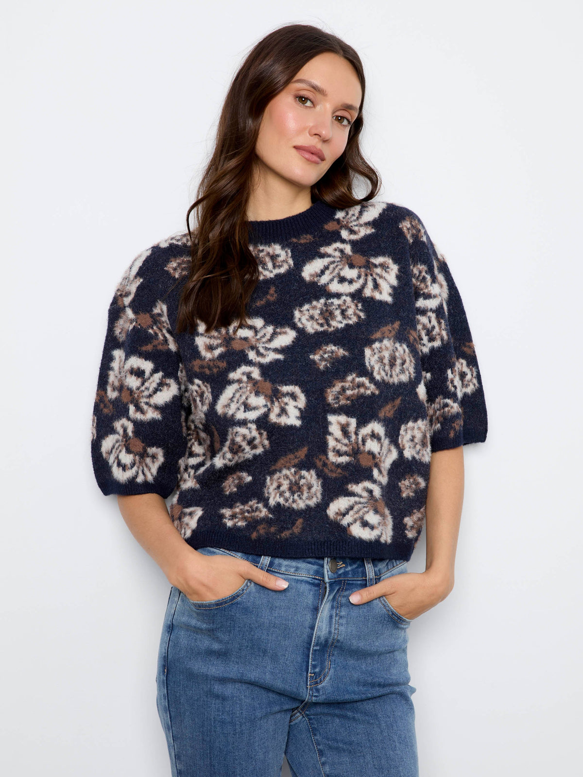 Navy Jacquard Sweater