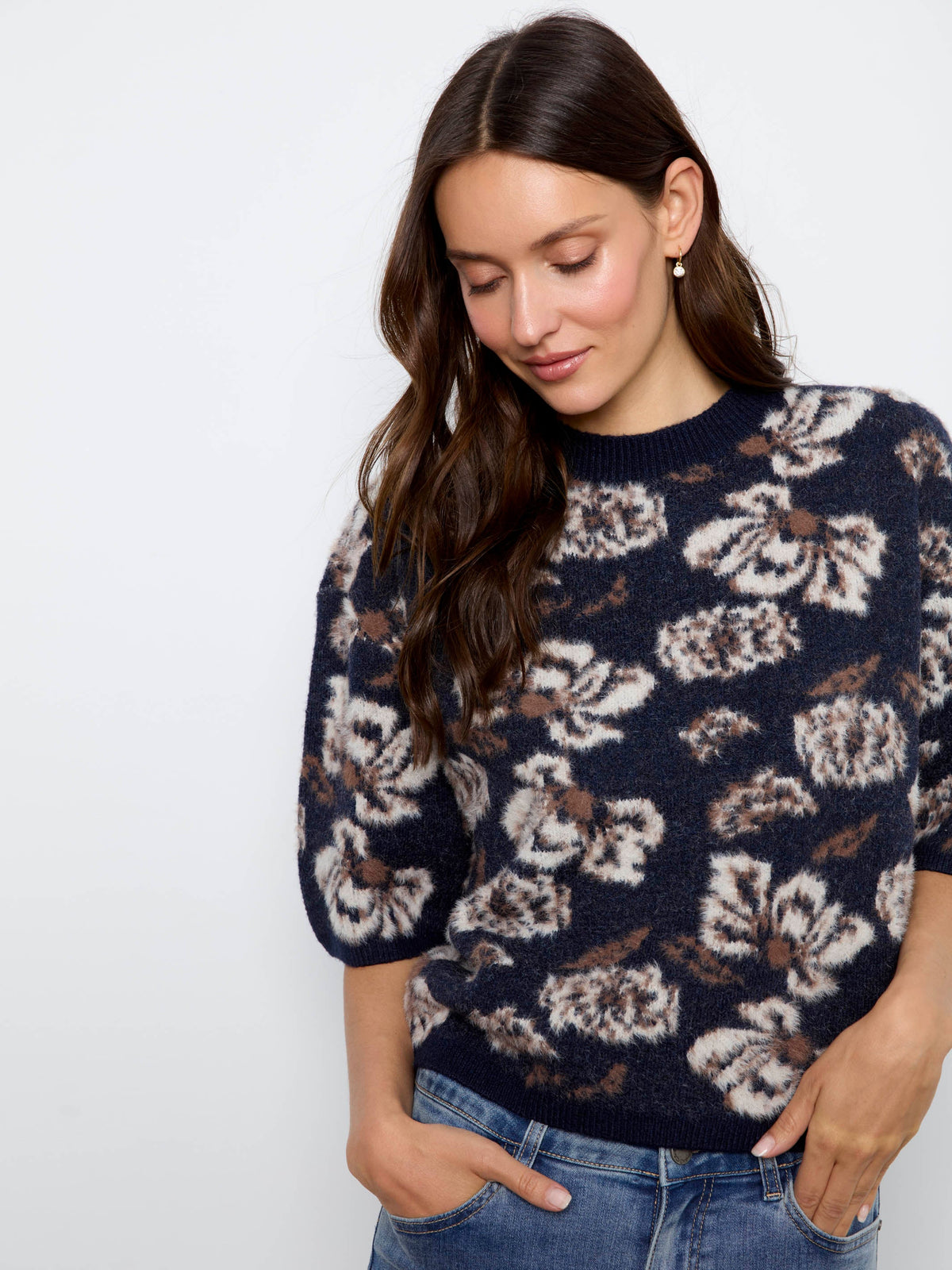 Navy Jacquard Sweater