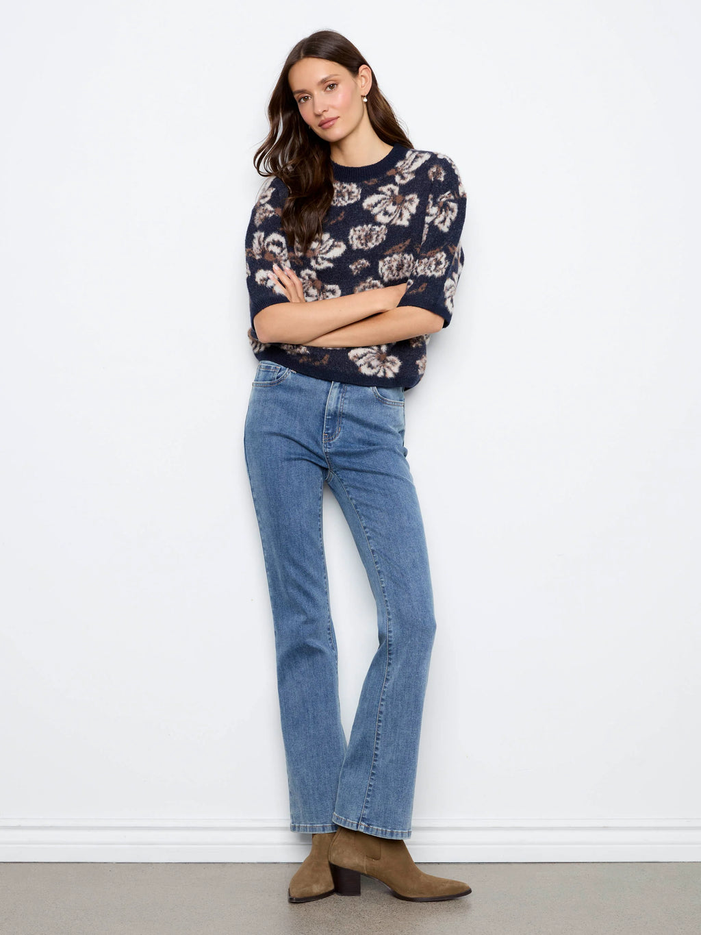 Navy Jacquard Sweater