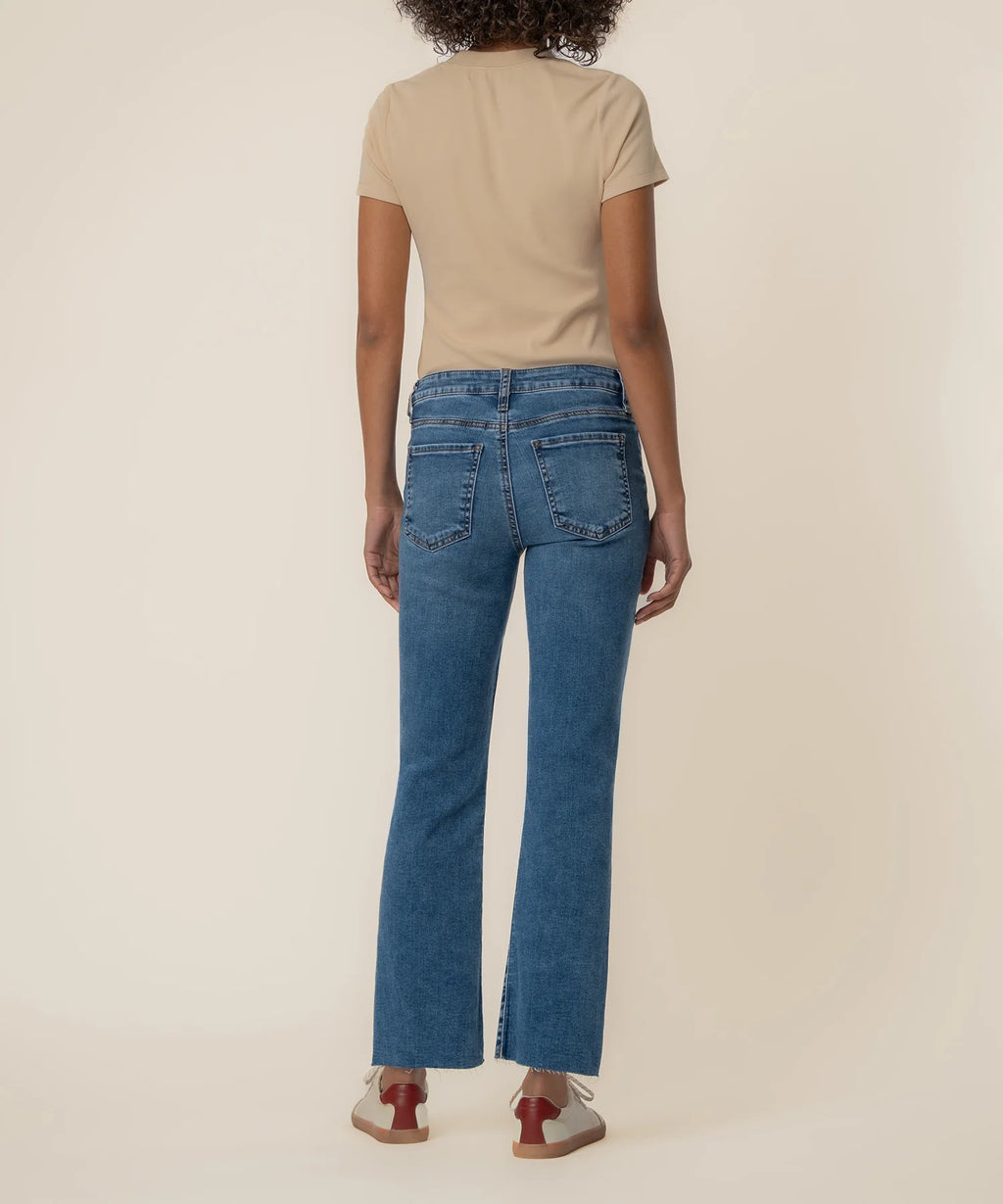 Kelsey High Rise Ankle Flare Fake Welt Front Pockets