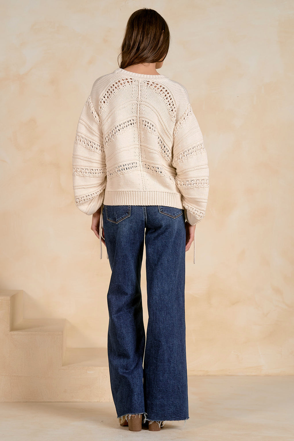 ELAN  Knit Tie Sweater