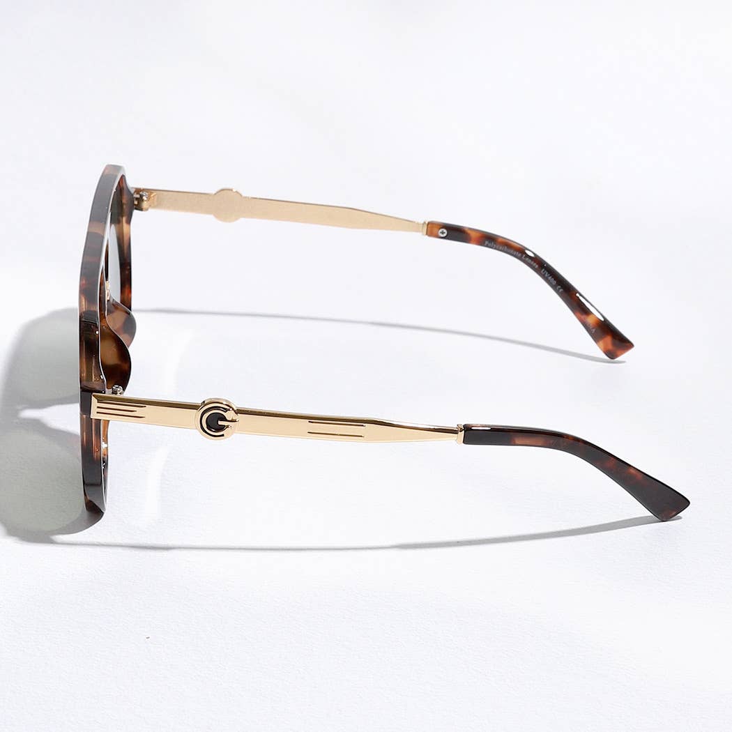 Fashion City - Geometric Shape Thin Frame Designed Sunglasses