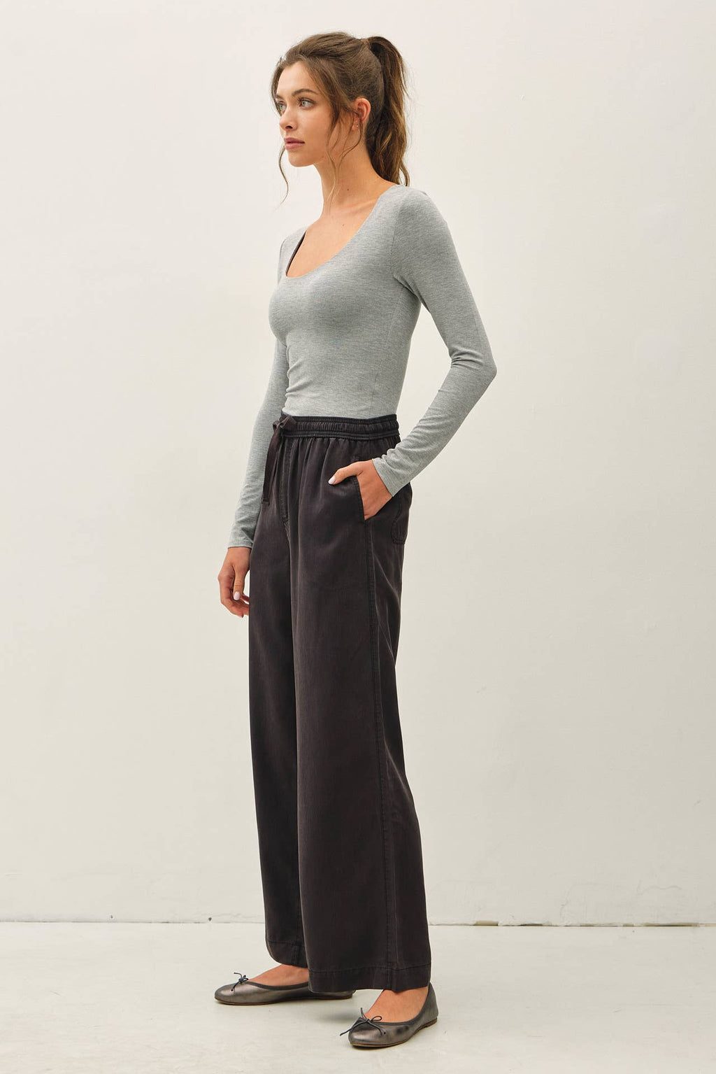 Be Cool - 29" INSEAM TENCEL WIDE LEG PANTS
