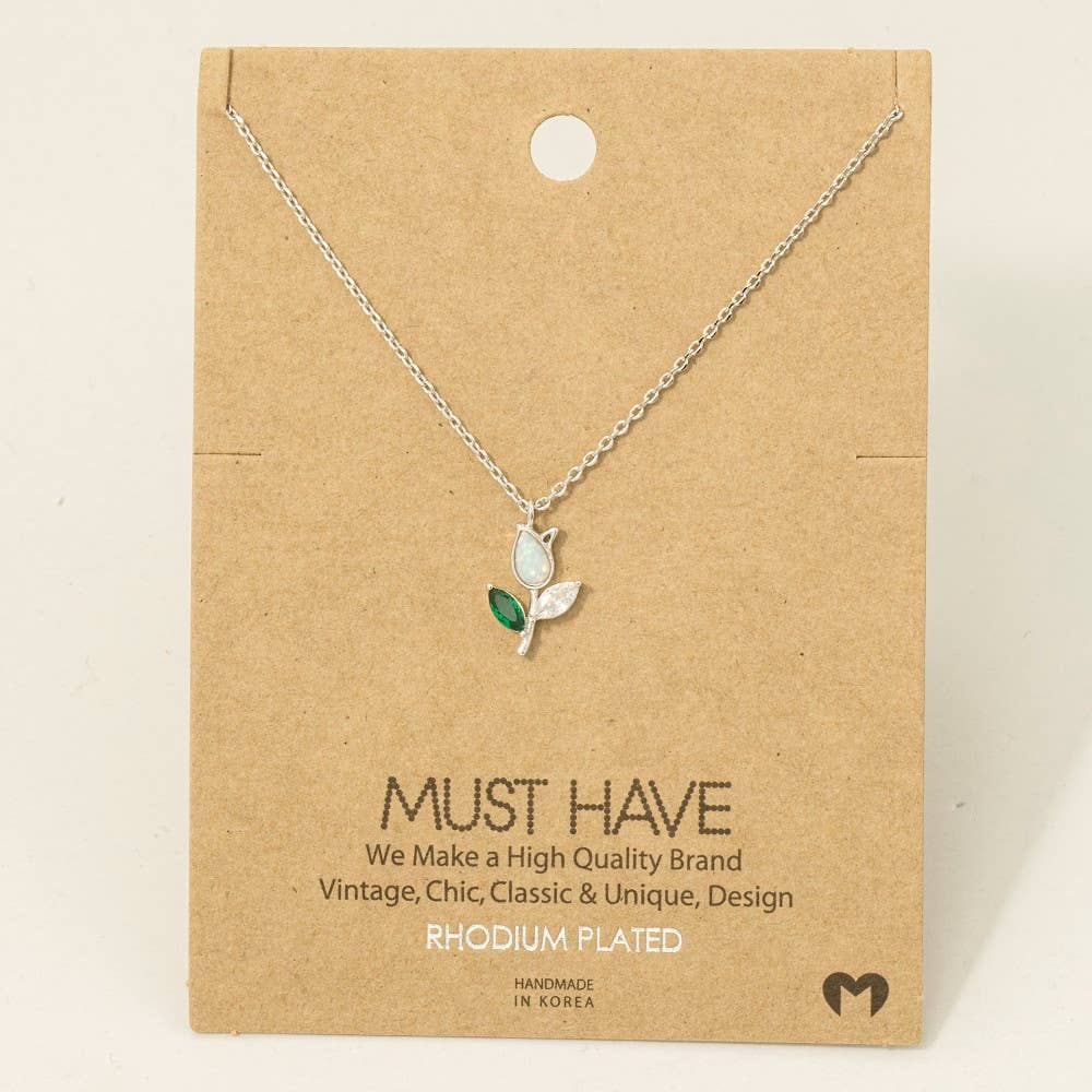 Tulip Flower Pendant Necklace