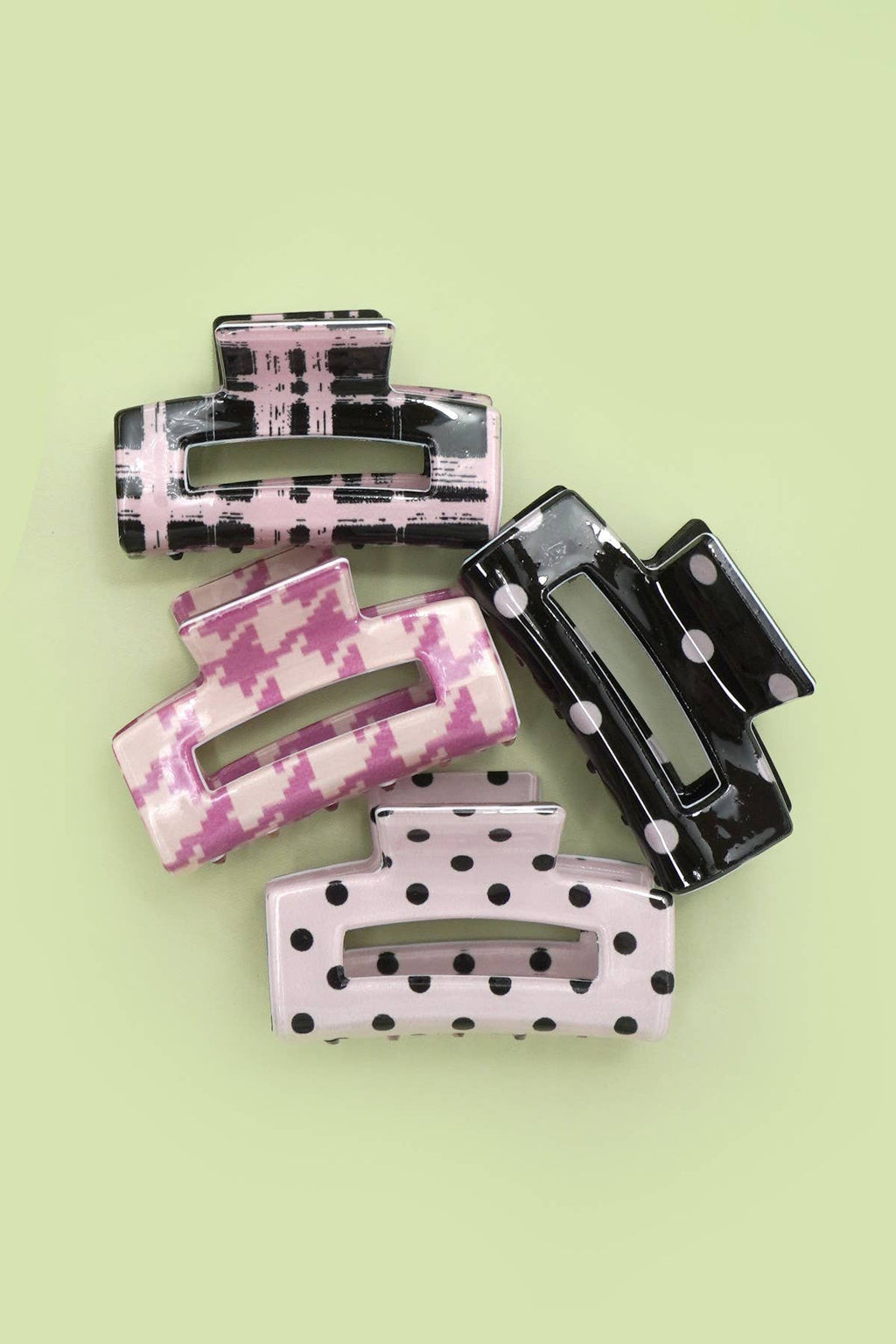 Mini Rectangle Pattern Hair Claw Clips