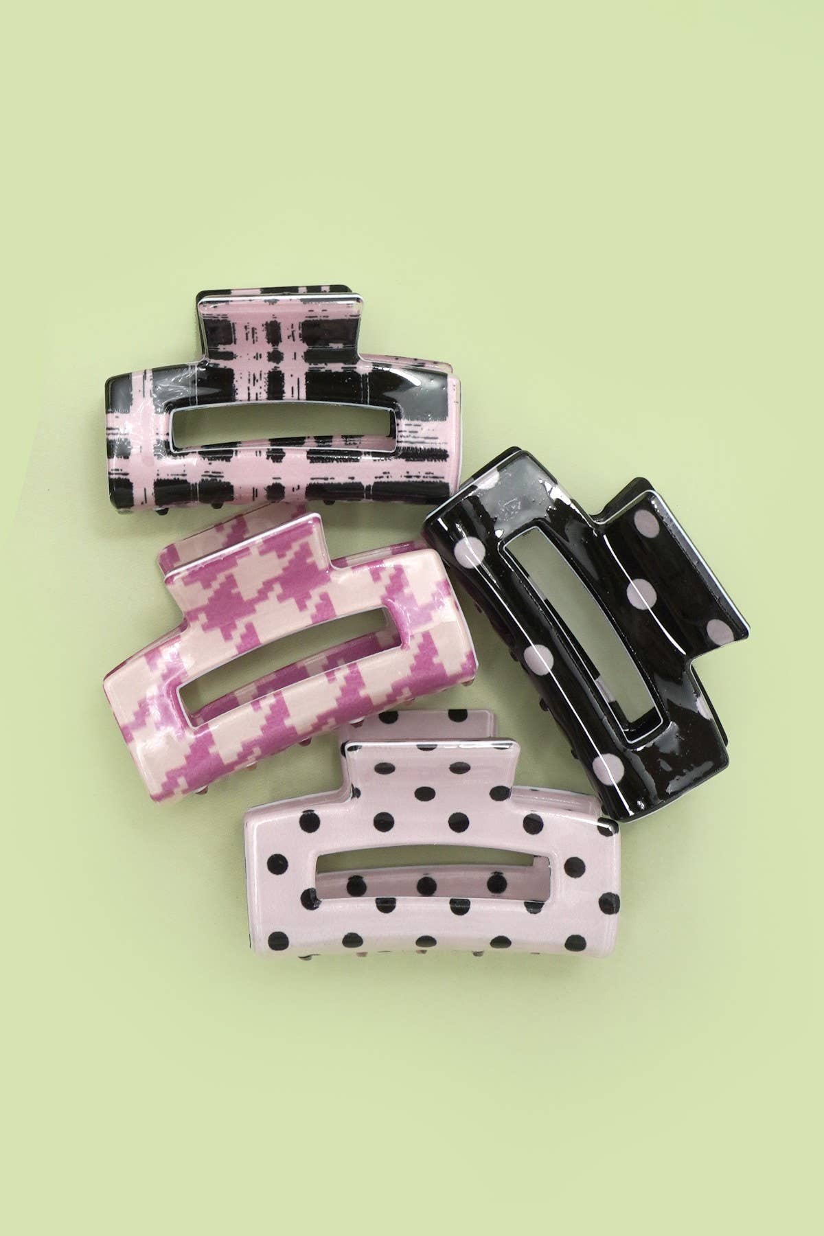 Mini Rectangle Pattern Hair Claw Clips