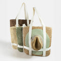 Collections by Fame Accessories - Straw Braided Hat Carrier Tote Bag