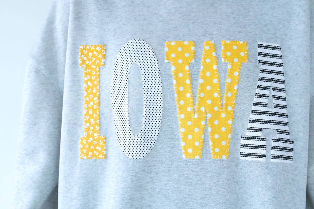 Patchwork Iowa Hawkeyes Mockneck