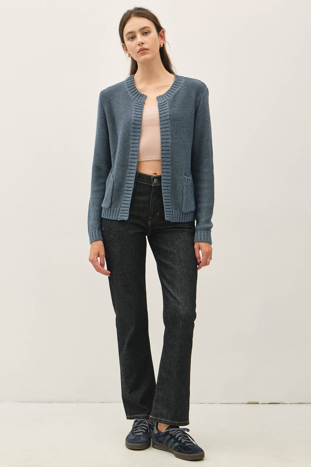 Be Cool - OPEN CARDIGAN WITH RIBBED EDGES