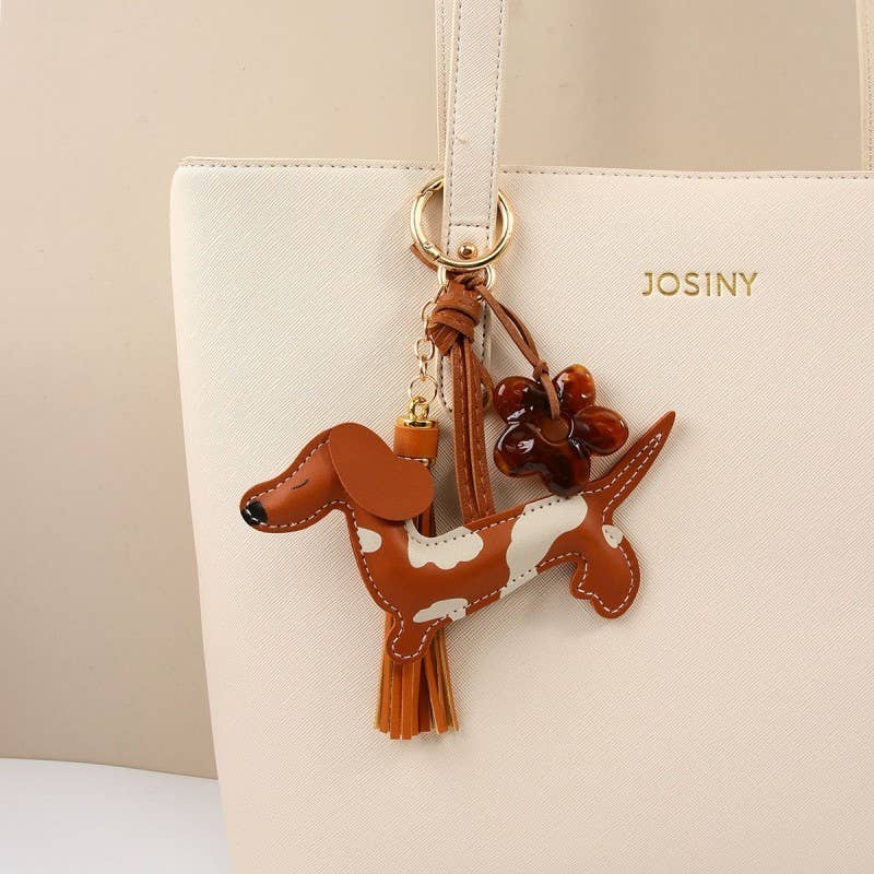 DACHSHUND LEATHER BAG CHARM | 40KC174