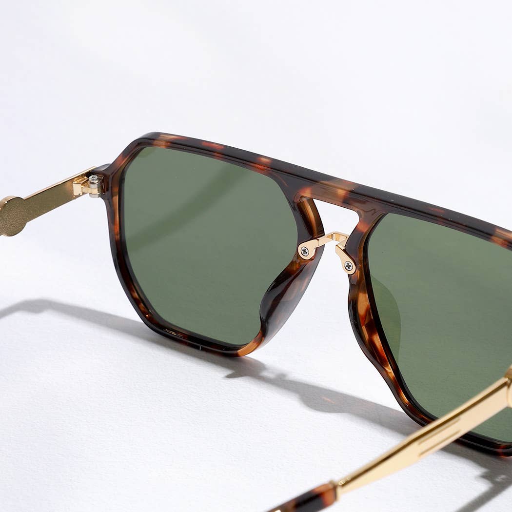 Fashion City - Geometric Shape Thin Frame Designed Sunglasses
