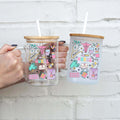 Sip-Sip Hooray! - Nurse 17oz Glass Mug With Lid and Straw