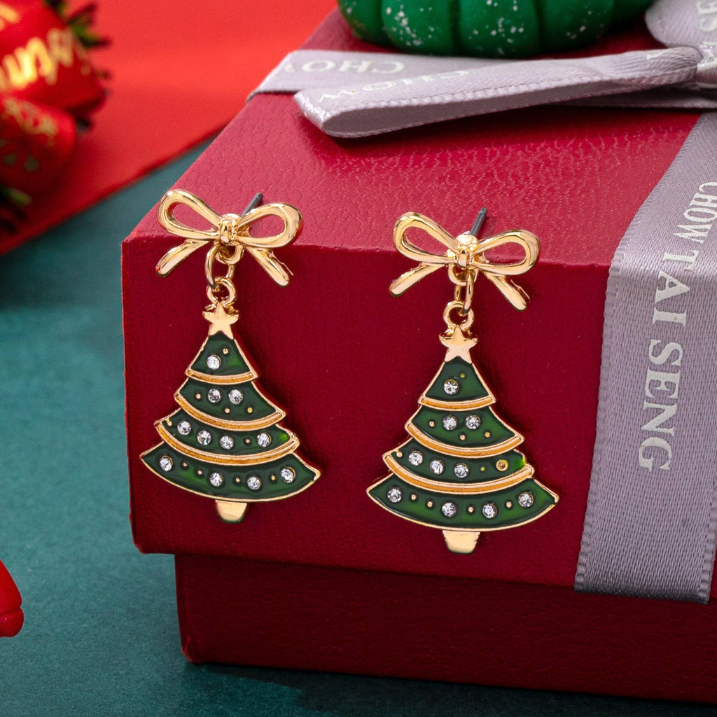 Tree & Bow Dangle Earrings | 80E62433