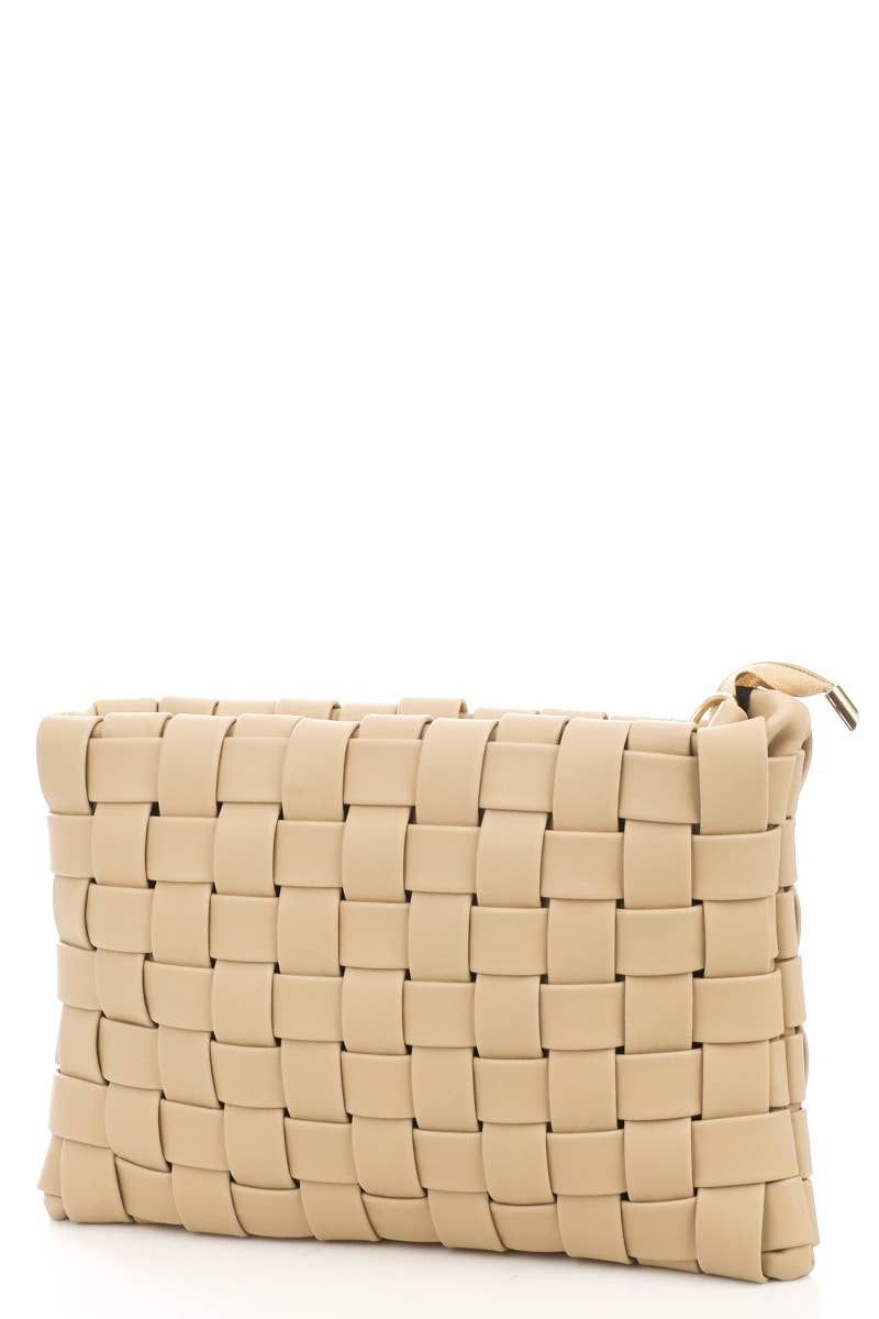 Leather Basket Weave Hand Bag