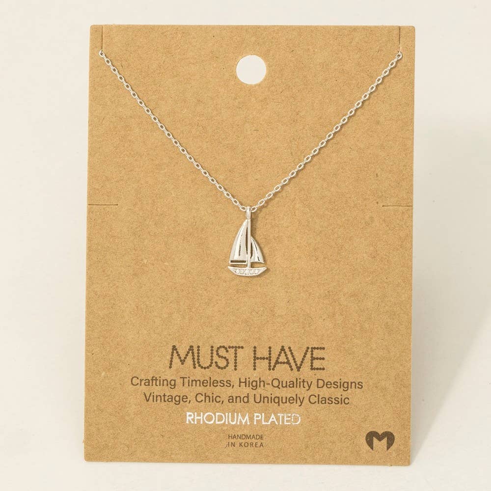 Gold Dipped Sailboat Pendant Necklace