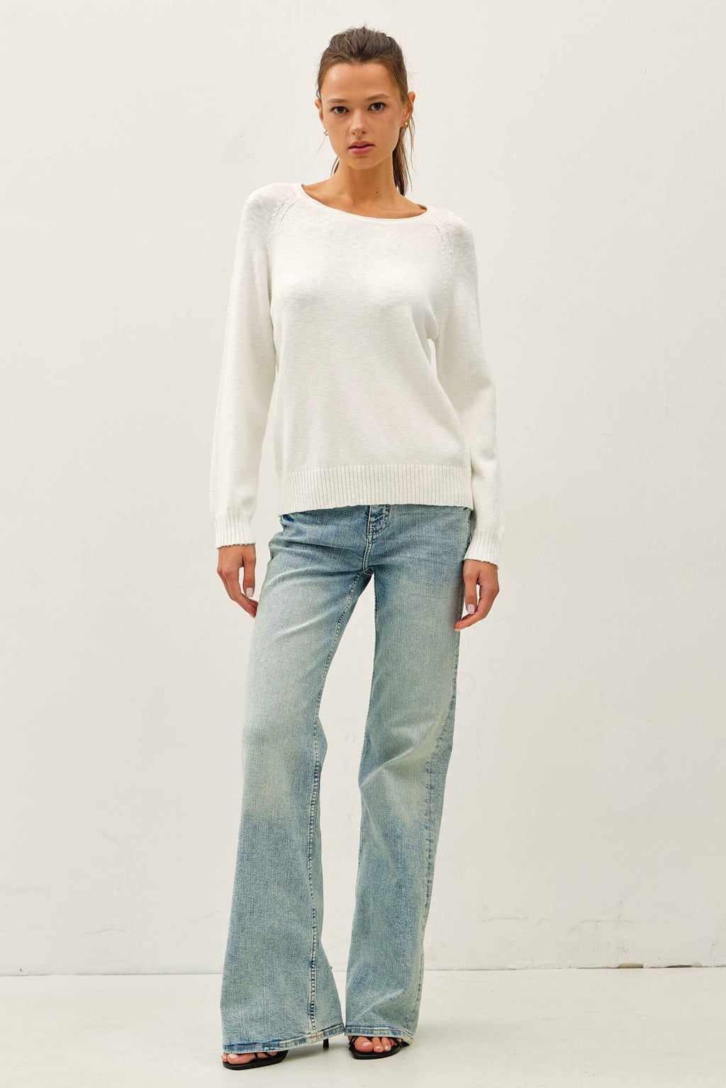 Be Cool - [NEW SHADE]RAGLAN SLEEVE SLUB PULLOVER SWEATER