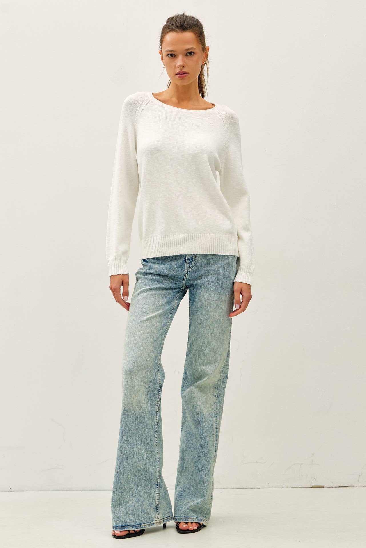 Be Cool - [NEW SHADE]RAGLAN SLEEVE SLUB PULLOVER SWEATER