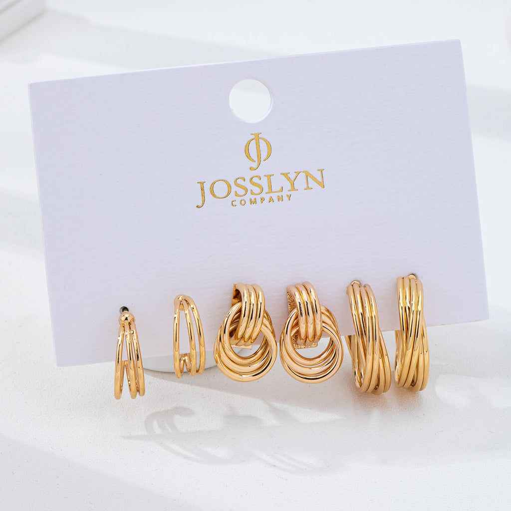 Multi-Line Hoop Earring Set | 80E62143