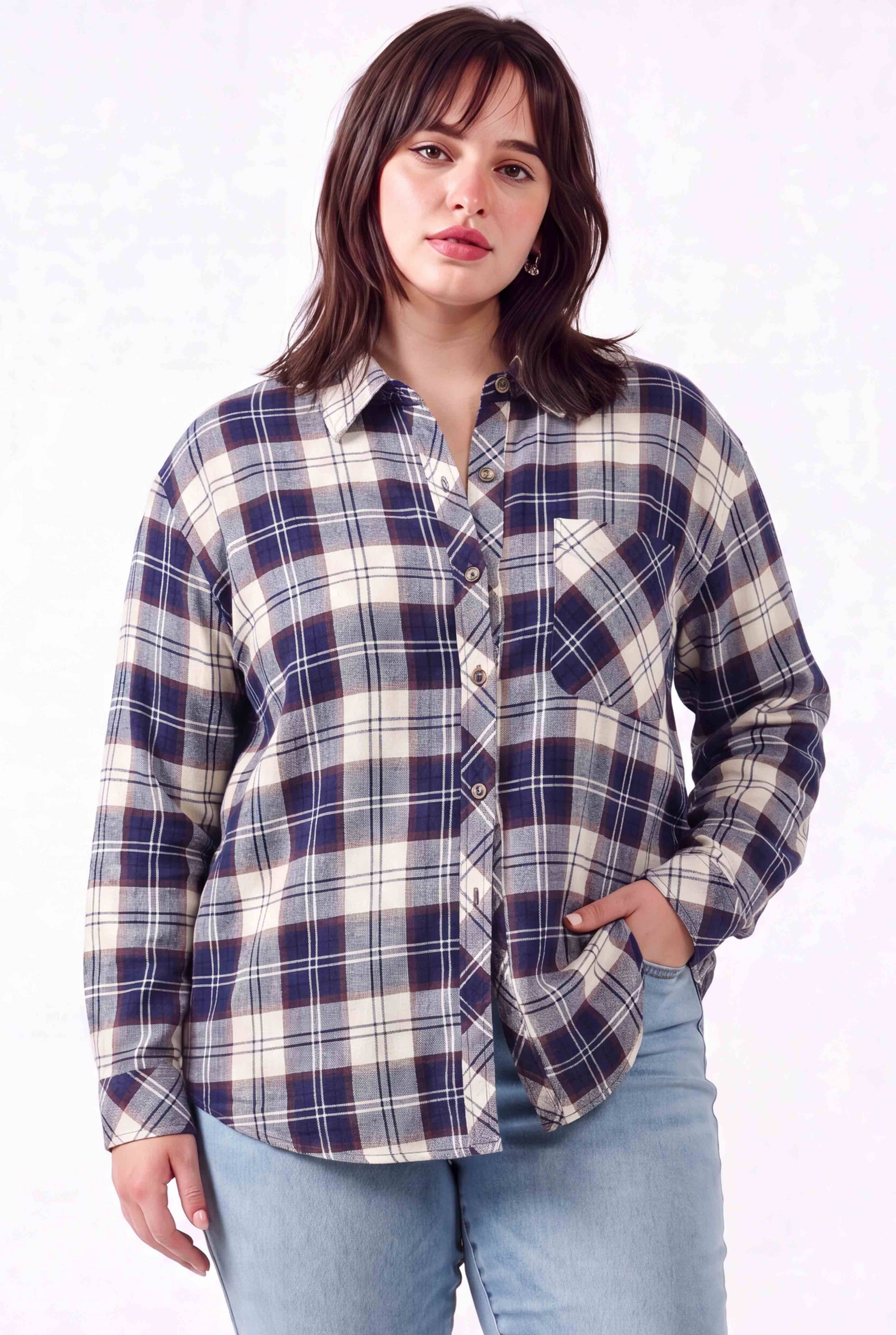 Be Cool - [PLUS] MASON PLAID FLANNEL SHIRT