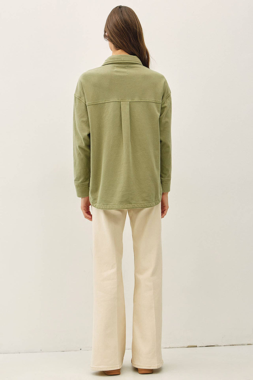 Be Cool - [NEW SHADED]GARMENT-DYE COTTON FLEECE OVERSIZED SHACKET