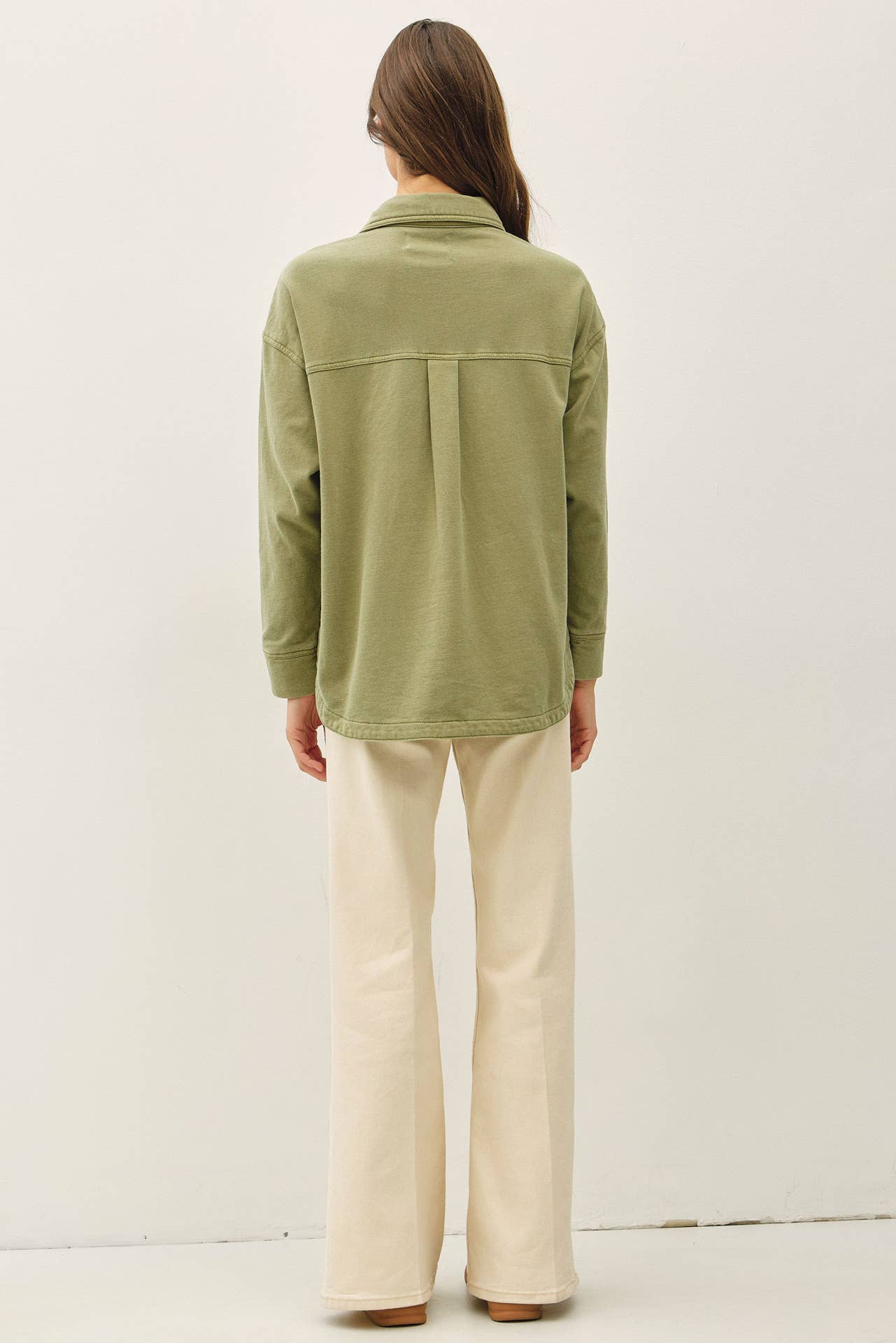 Be Cool - [NEW SHADED]GARMENT-DYE COTTON FLEECE OVERSIZED SHACKET