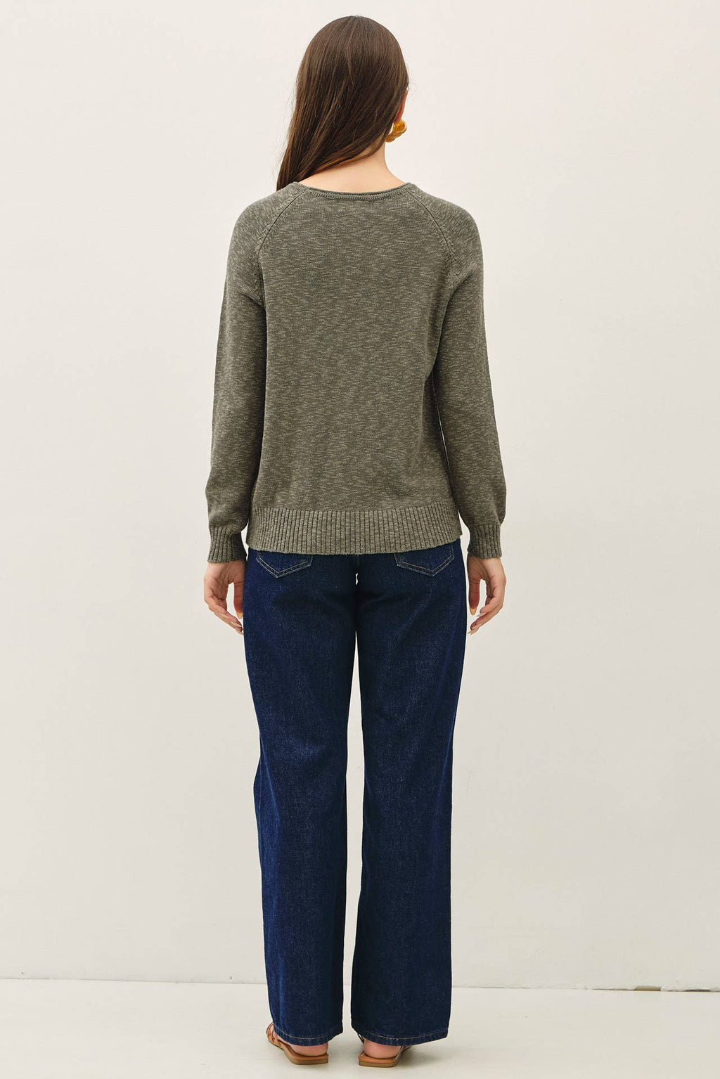Be Cool - [NEW SHADE]RAGLAN SLEEVE SLUB PULLOVER SWEATER