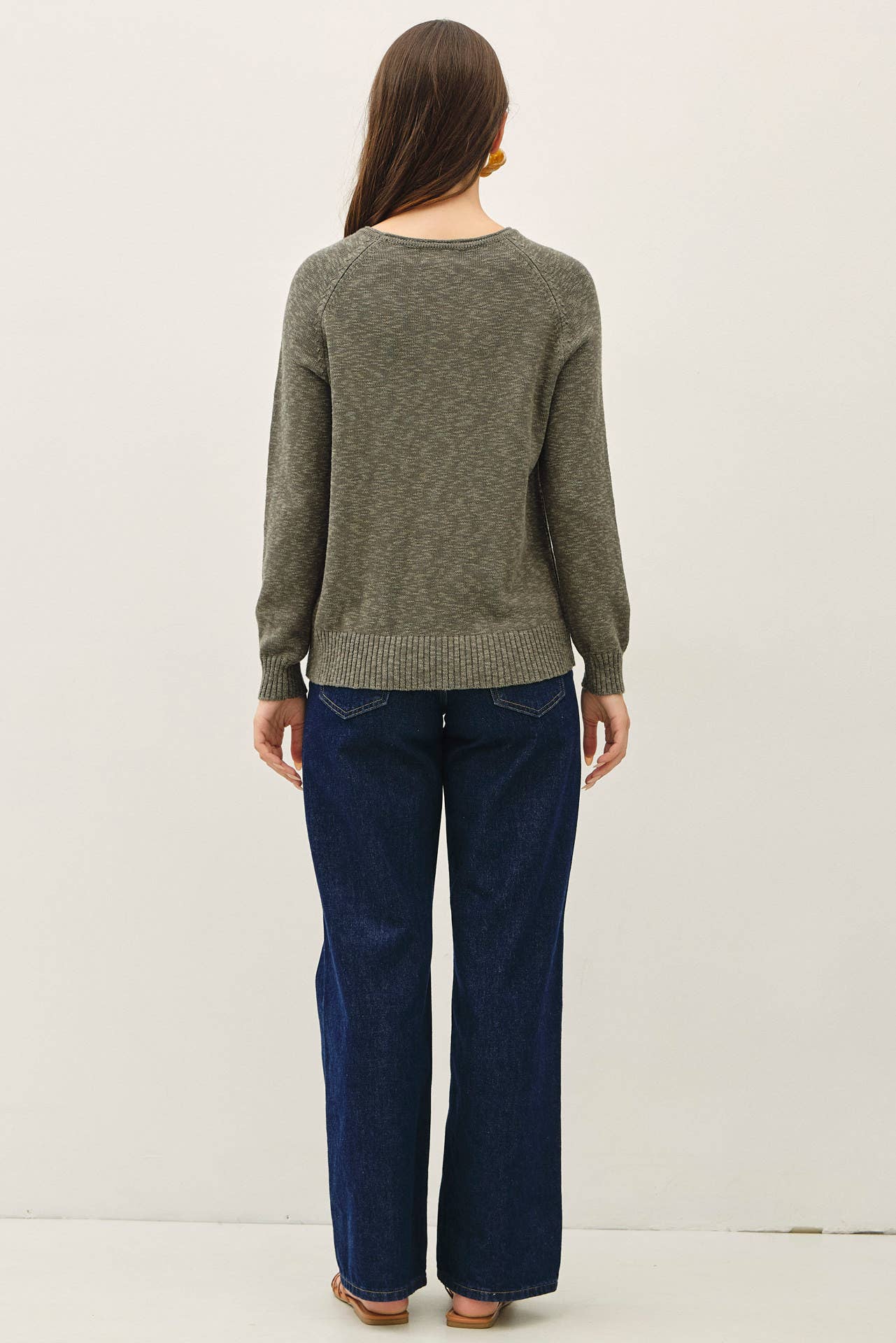 Be Cool - [NEW SHADE]RAGLAN SLEEVE SLUB PULLOVER SWEATER