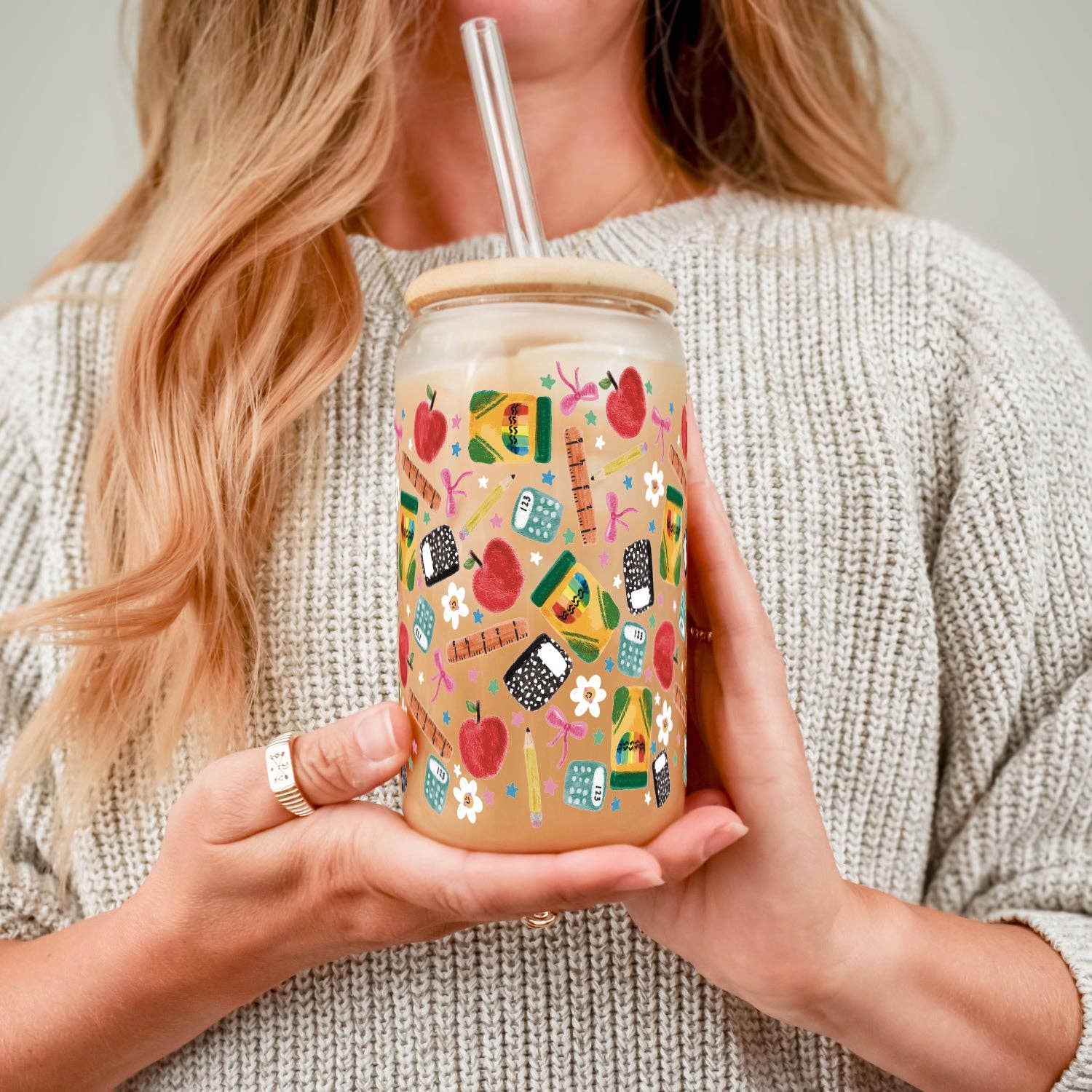 Sip-Sip Hooray! - Teacher Essentials Pattern Cup With Lid and Straw
